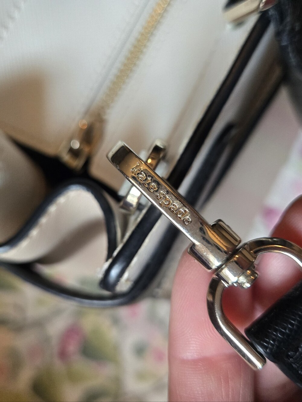 Kate Spade Staci Saffiano Leather Satchel/Crossbody | Two-Toned Beige and Cream - Picture 10 of 12
